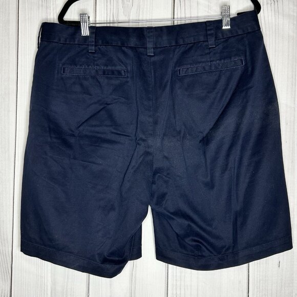 Lands' End Mid Rise Chino Shorts Women Sz 16W (39x10) Navy Stretch Solid Pockets - Picture 4 of 7